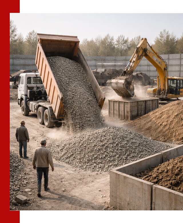 Доставка нерудных материалов с погрузкой и разгрузкой в Обнинске