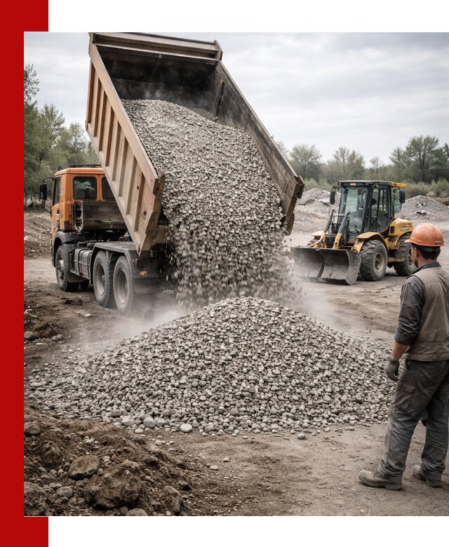 Доставка щебня в Обнинске крупными и мелкими фракциями