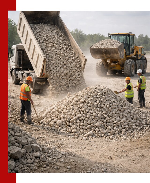 Доставка известнякового щебня фр. 40-70 в Обнинске