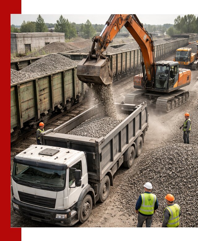 Железнодорожный щебень фракция 25–60 для поставок в Обнинске