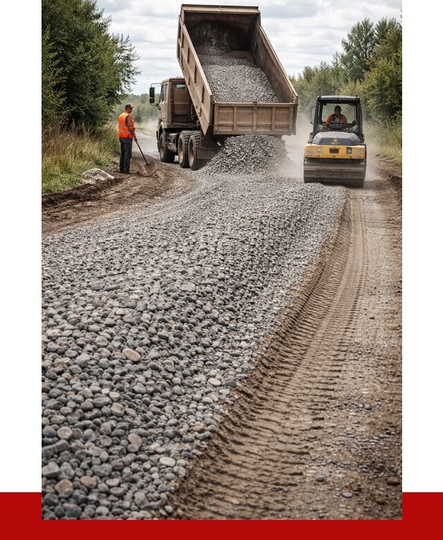 Щебень для отсыпки дороги в Обнинске от 2741 р. ПРОНЕРУДБнн