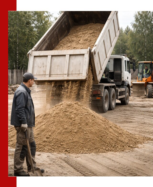 Доставка и продажа песка с разгрузкой в Обнинске