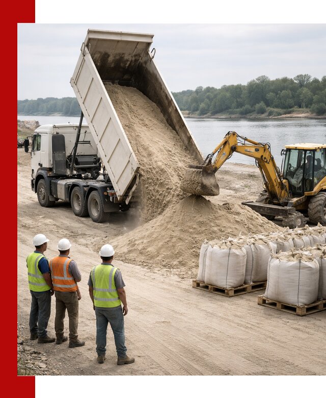 Доставка речного песка в Обнинске самосвалами и погрузкой