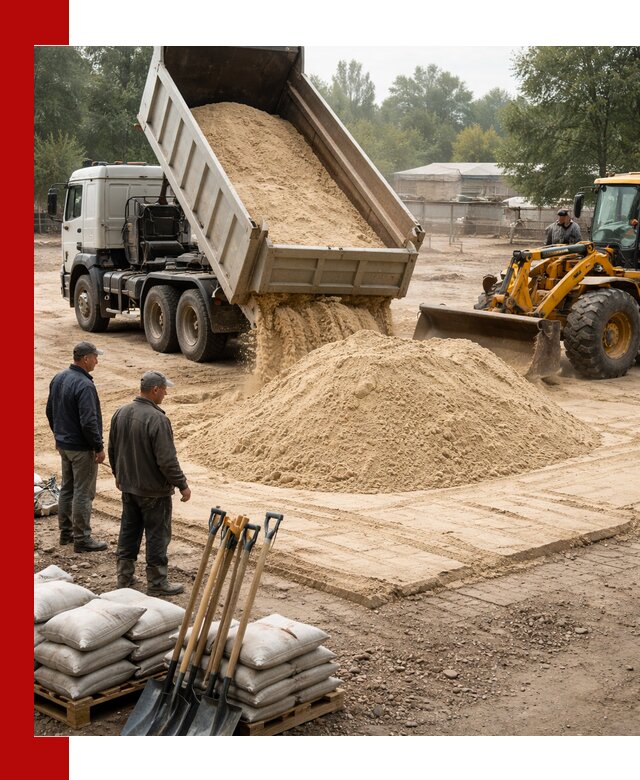 Доставка мытого песка в Обнинске с самосвалами по выгодной цене