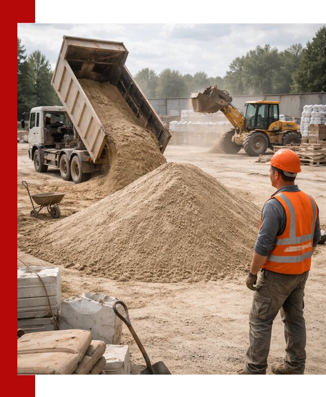 Доставка строительного песка с самосвалом в Обнинске