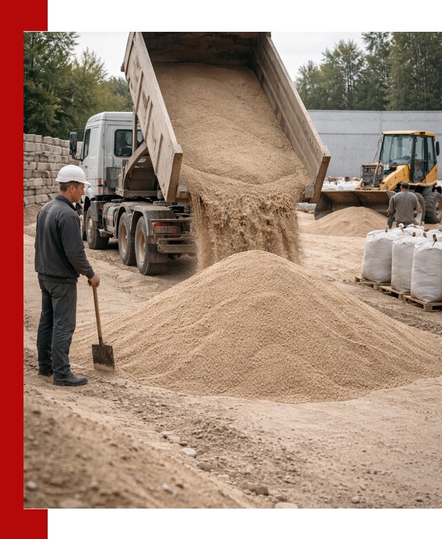 Кварцевый песок фракция 0–3 мм с доставкой в Обнинске