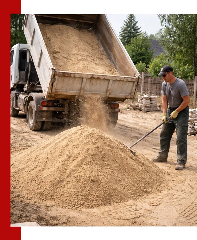 Доставка сухого песка самосвалами в Обнинске
