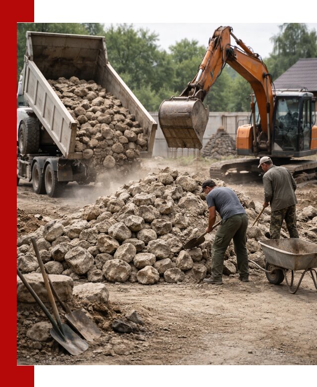 Доставка и разгрузка бутового камня в Обнинске