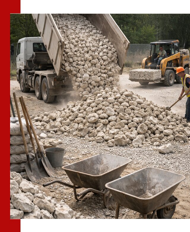 Доставка и продажа бутового известнякового камня в Обнинске