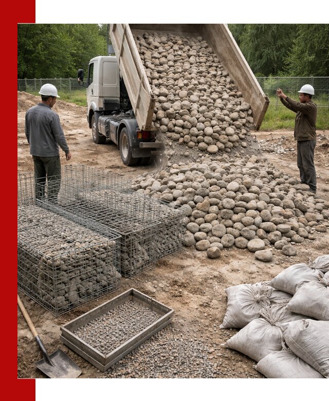 Камень для габионов фракция 70–151 в Обнинске