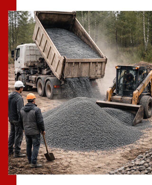 Гранитный отсев 0-5 с доставкой и разгрузкой в Обнинске