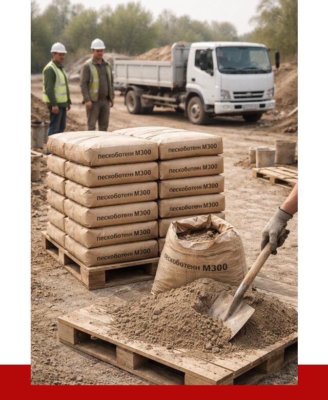 Пескобетон М300 в Обнинске с доставкой от 4720 р. за куб | ПРОНЕРУДБнн