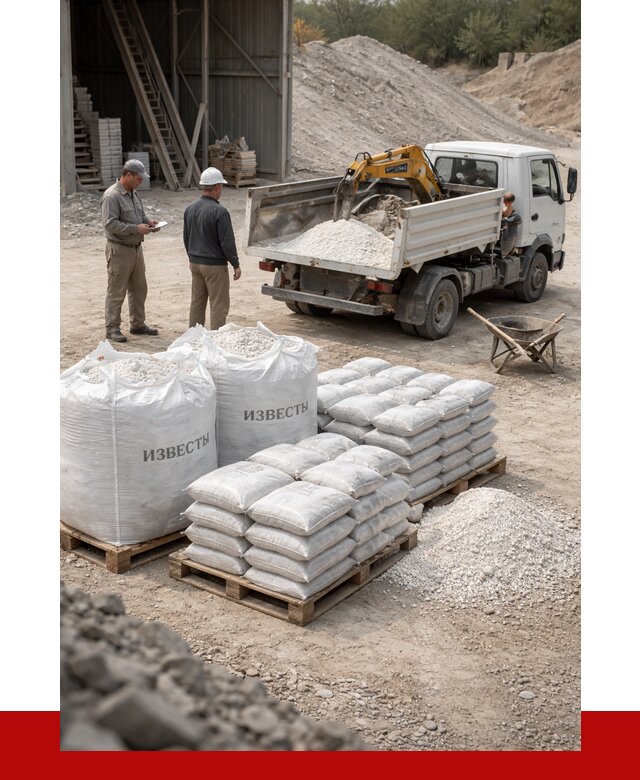 Известь строительная в Обнинске с доставкой от 4263 р. | ПРОНЕРУДБнн