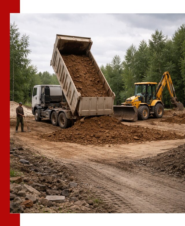 Доставка суглинка самосвалами в Обнинске подсыпка и планировка
