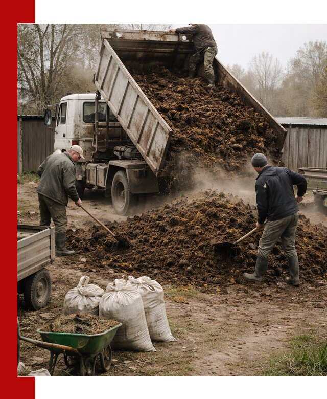 Доставка коровьего навоза самосвалом в Обнинске