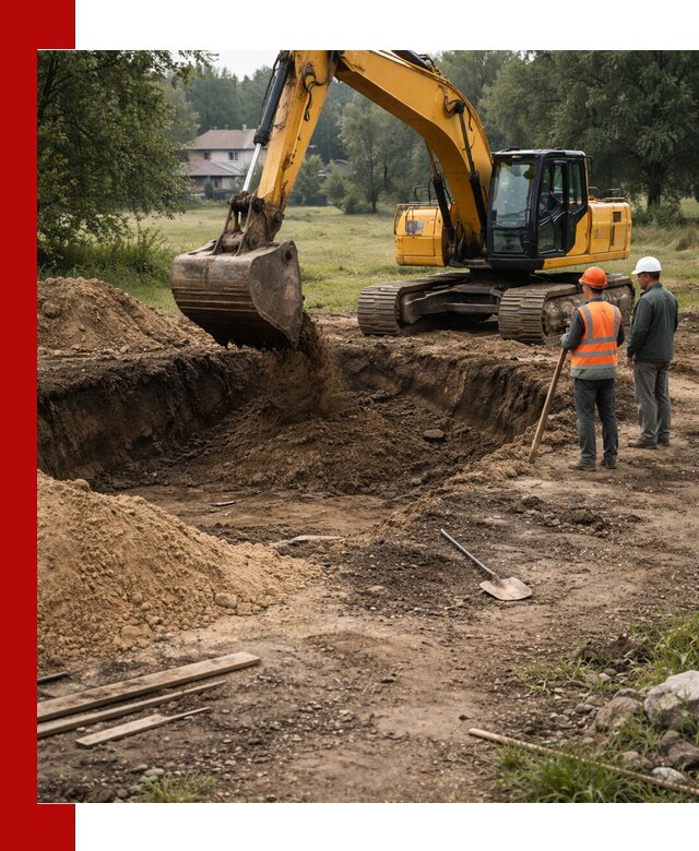 Рытье котлована под фундамент в Обнинске (быстро и недорого)