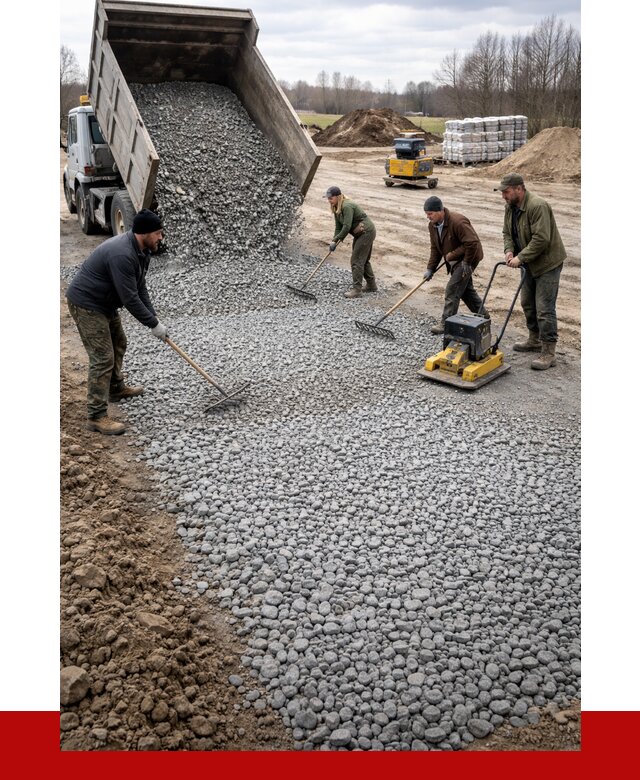 Устройство щебеночной подушки в Обнинске от 4568 р. ПРОНЕРУДБнн