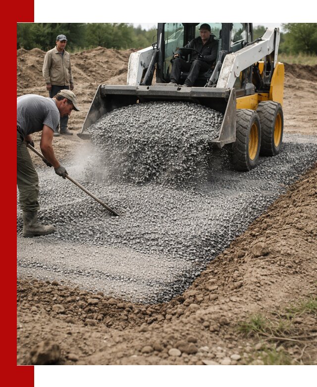 Устройство щебеночной подушки в Обнинске для дорог и фундаментов
